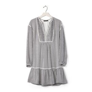 Banana Republic Striped Drop-Waist Shirtdress Size XL Lined Preppy Dress NWT
